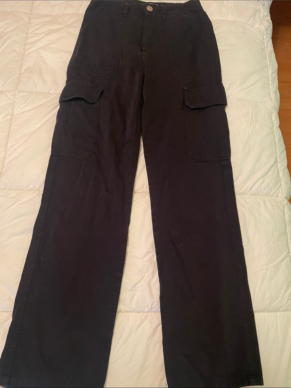 Zara Black Cargo Pants with Flap Pockets
